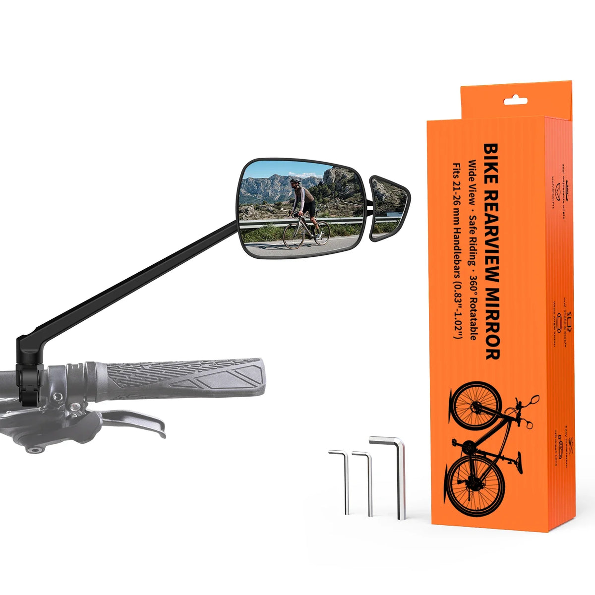 BUCKLOS 360° Adjustable Wide-Angle Bike Handlebar Mirror