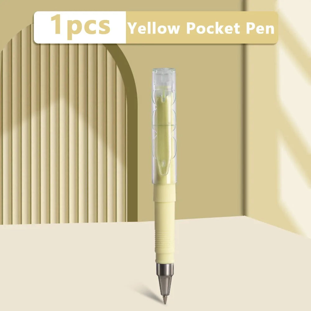 Morandi Mini Pocket Gel Pen – Quick-Dry Black Ink 0.5mm