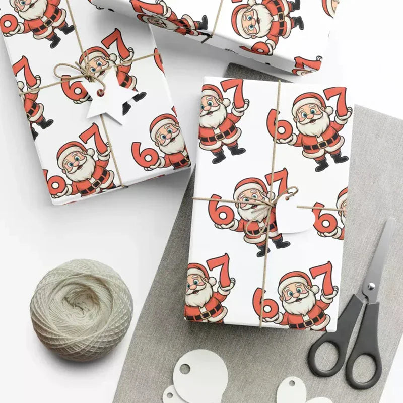 Kids' Christmas Wrapping Paper – Fun Santa Print Gift Wrap