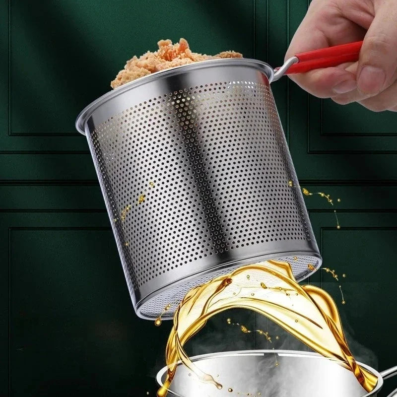 Stainless Steel Deep Fryer with Basket & Cool Touch Handle