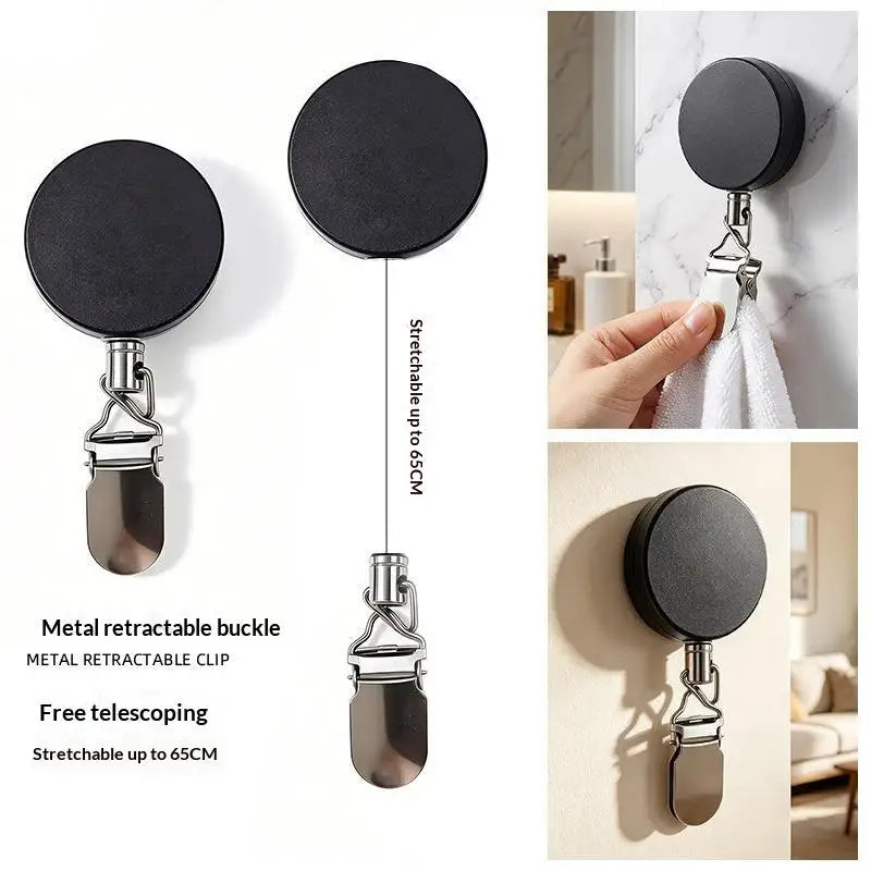 Retractable Wall Towel Rack – No-Drill Self-Adhesive Holder