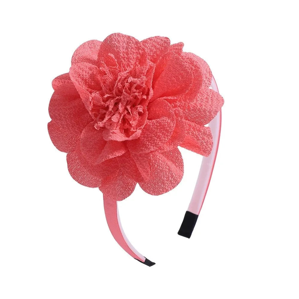 Girls Big Flower Crown Headband – Princess Grosgrain Hairband