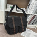 Large Canvas Messenger Bag – College & Work Shoulder Bag