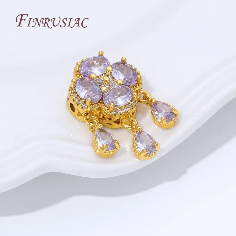 18K Gold Plated Purple Crystal Pendant – DIY Jewelry Making
