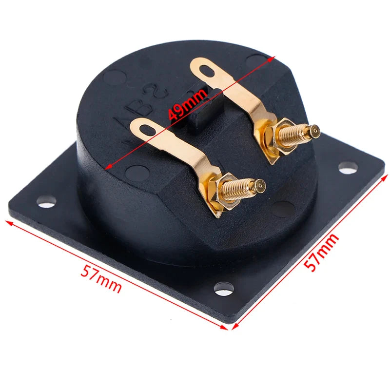Square Double Binding Post Speaker Terminal Cup – Black & Red