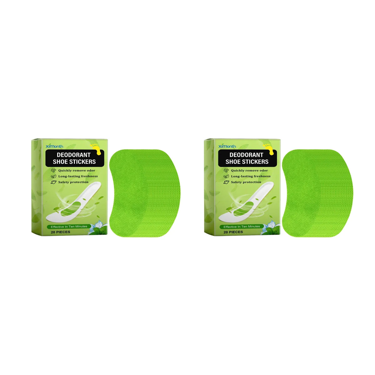 Ximonth Deodorizing Shoe Patches – Anti-Odor Inserts 20 Pack