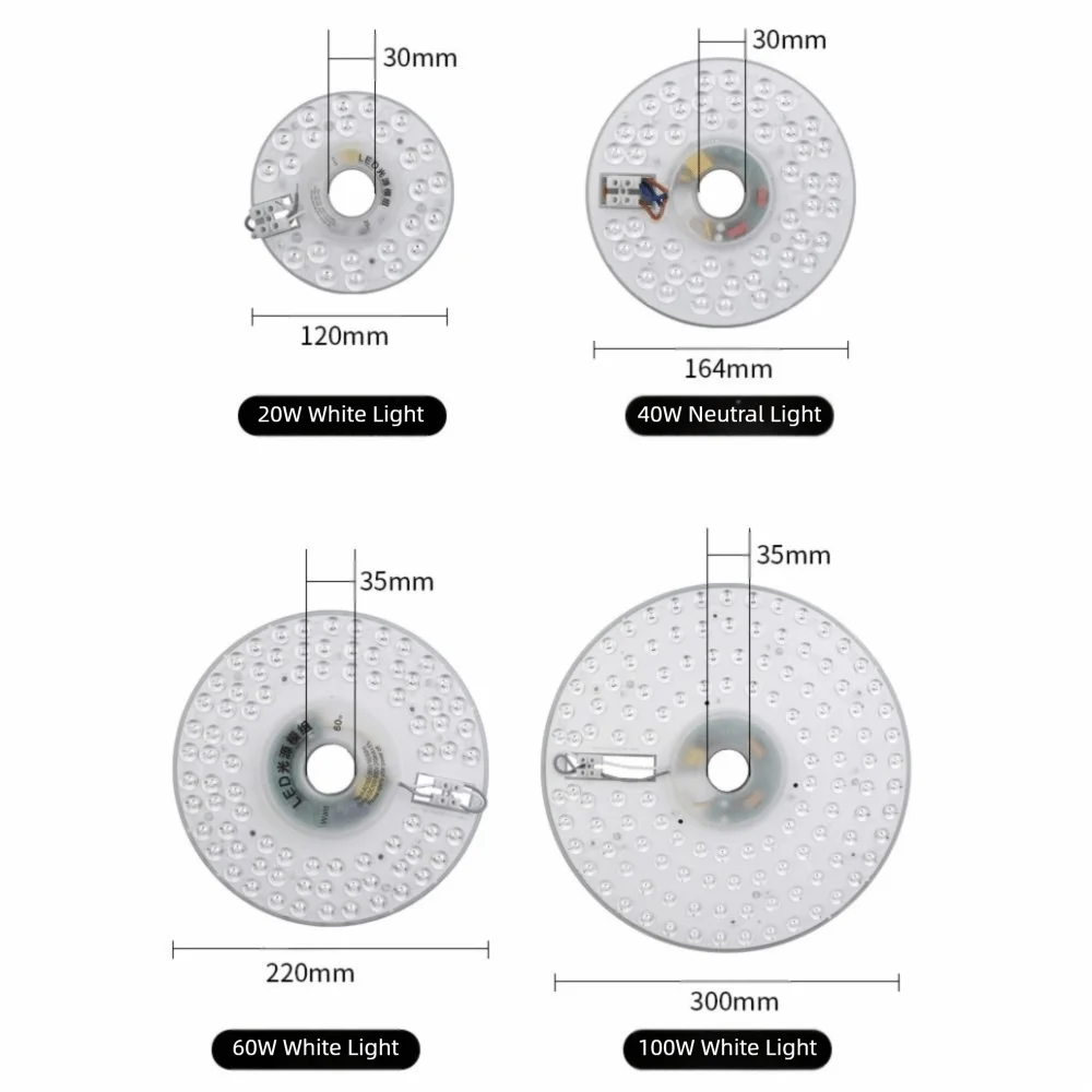 Round LED Panel Light 20W–100W Dimmable Flush Mount Ceiling