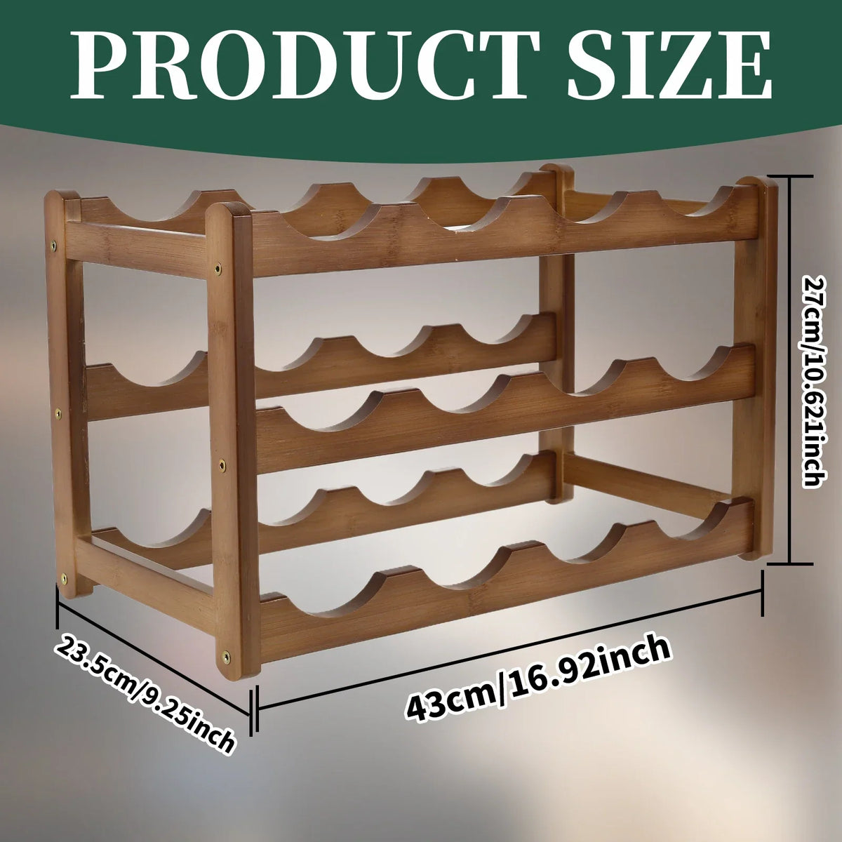 Wooden Wine Rack 2 or 3 Tier Countertop Bottle Holder