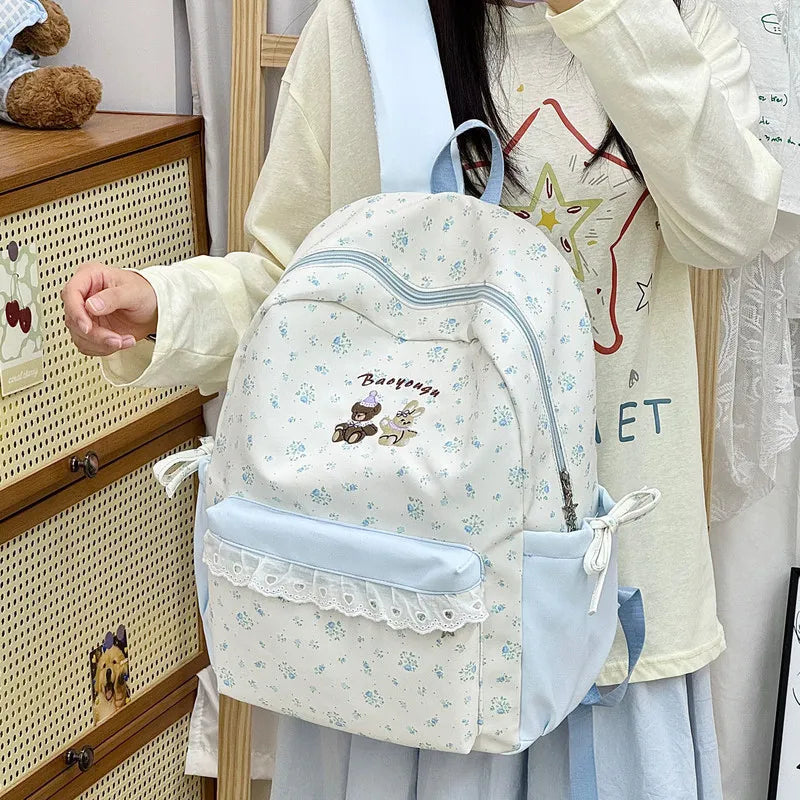 Japanese Cartoon Print Backpack for Girls – Cute School Bag