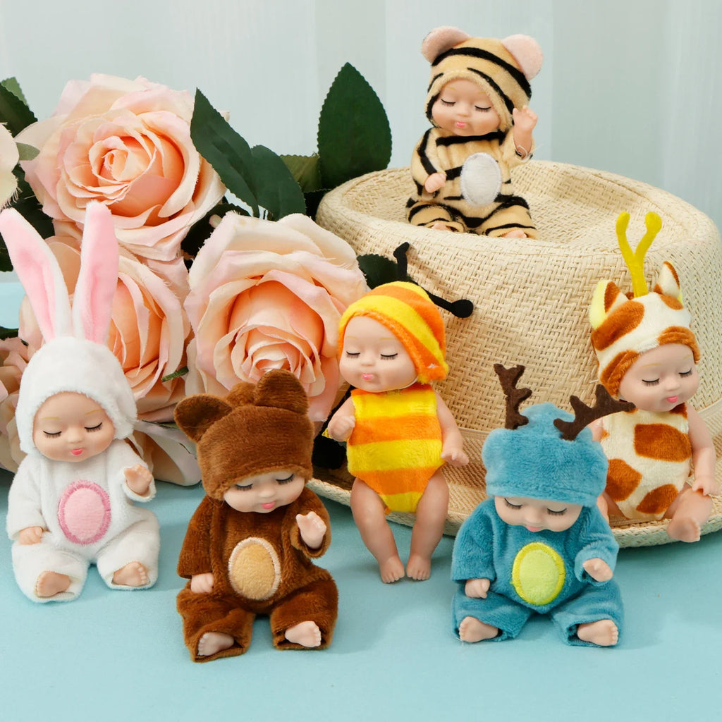 Mini Reborn Baby Dolls Set 6–12 Pcs with Clothes | Kids Gift
