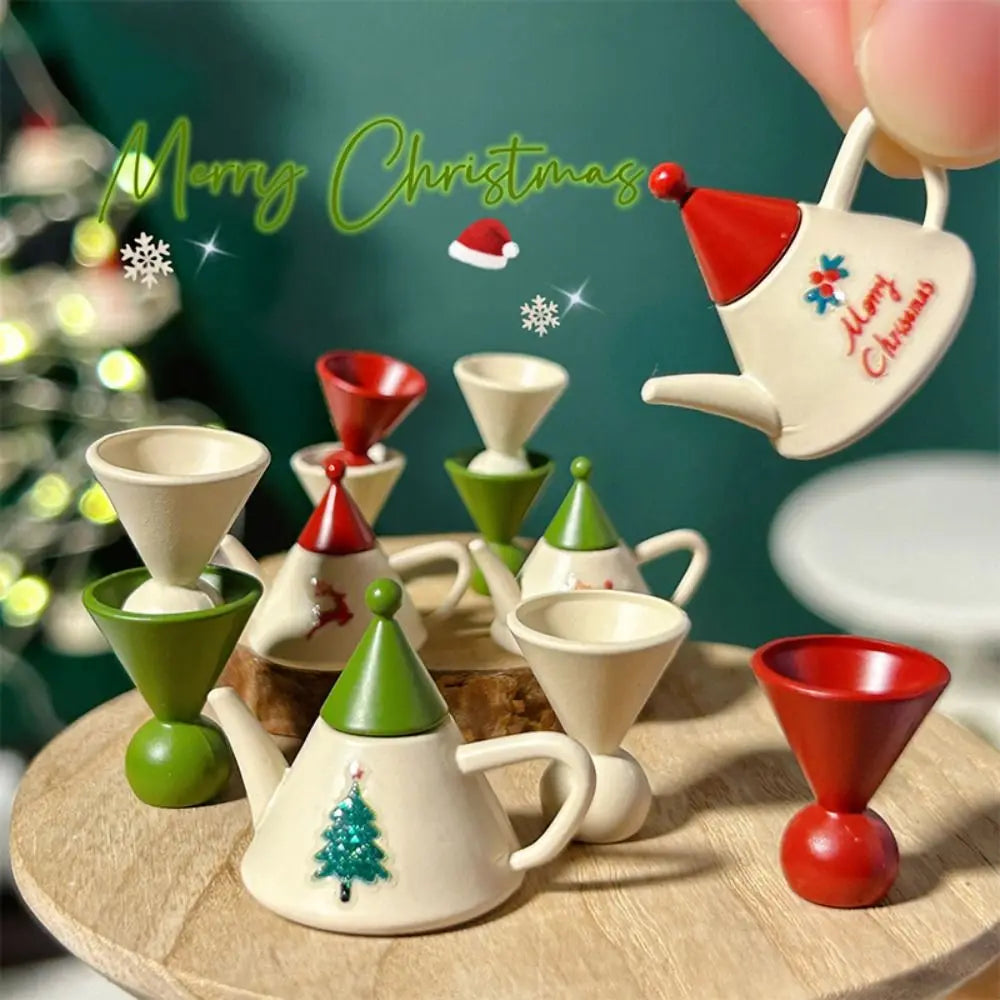 Miniature Dollhouse Tea Set 1:12 & 1:6 Scale – Teapot & Cups