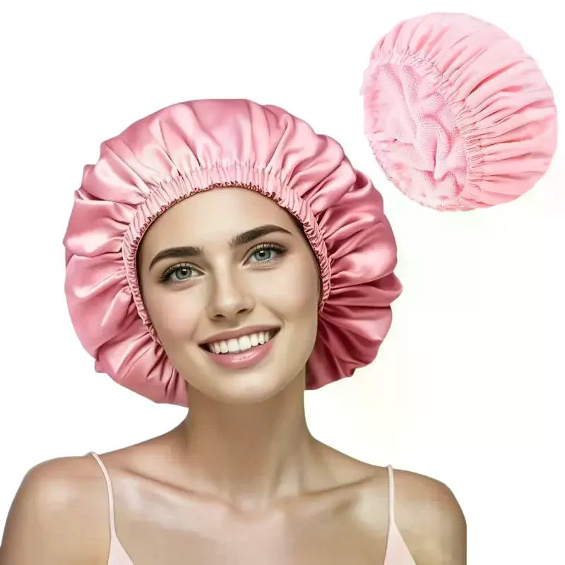 3-in-1 Waterproof Shower Cap – Absorbent Dry Hair Bath Cap
