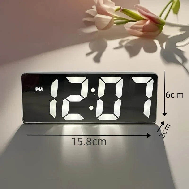 Voice Control LED Digital Alarm Clock – Dual Alarm & Night Mode