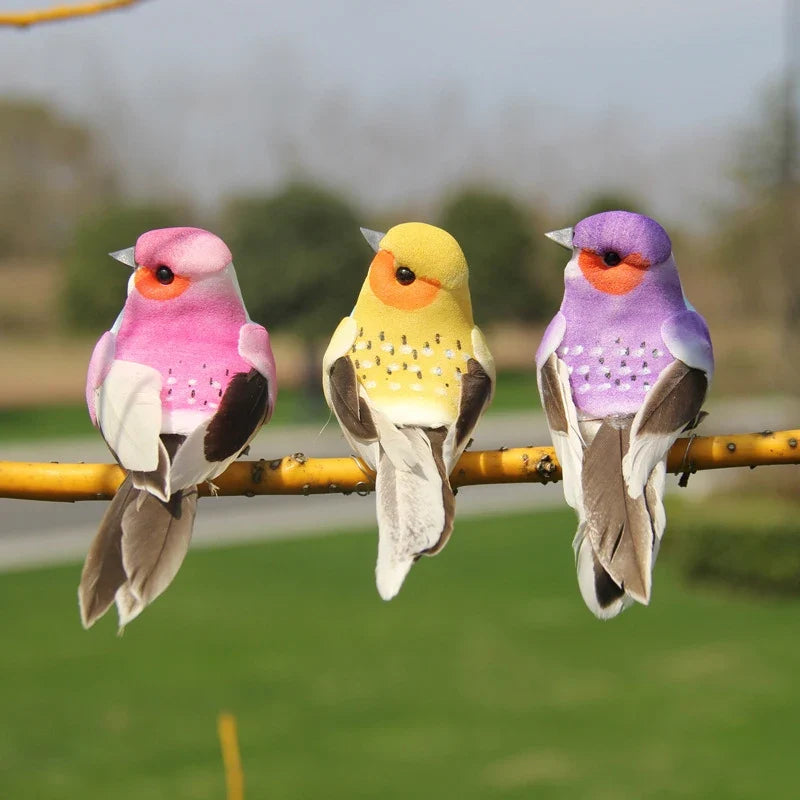 Realistic Feathered Bird Figurine for Garden & Craft Décor