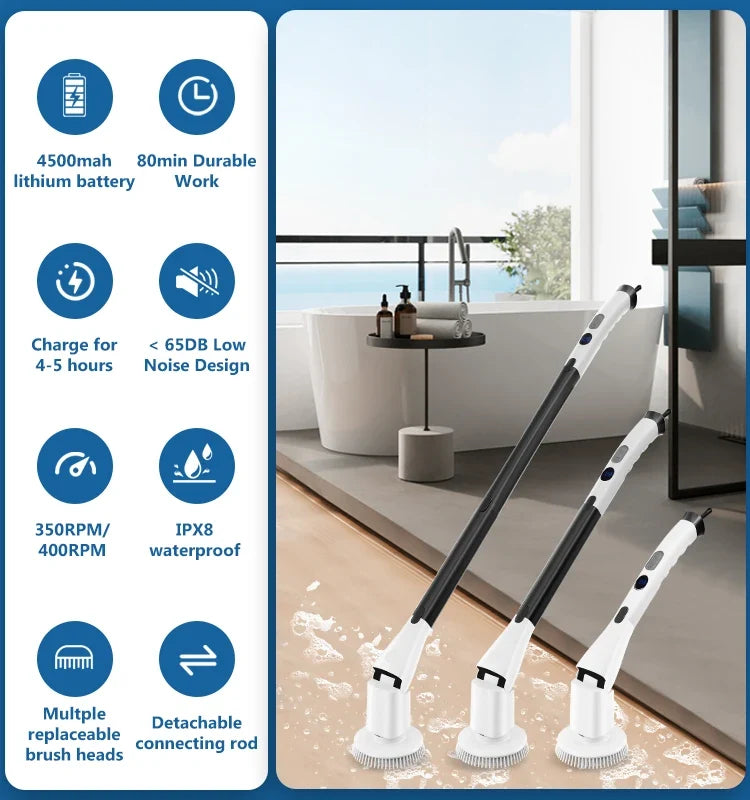 Yeda Electric Cleaning Brush – Waterproof Handheld Scrubber