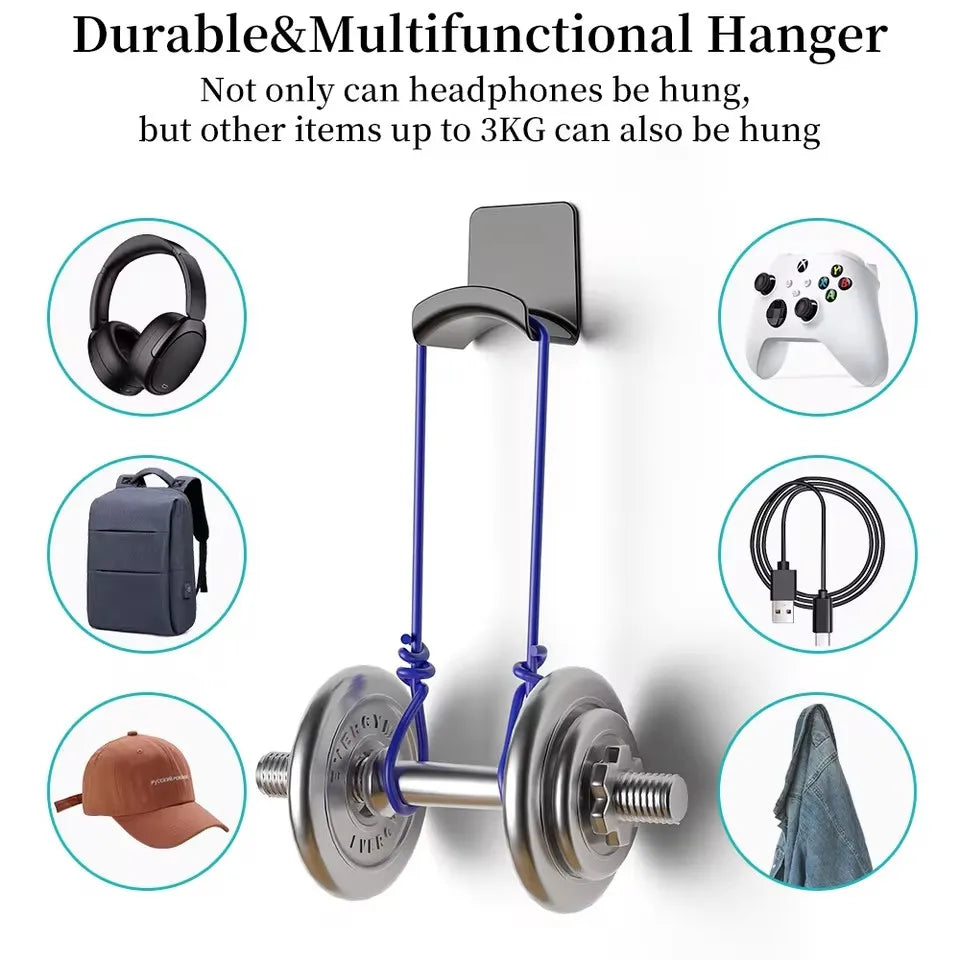 Universal Headphone Stand – Wall Mount & Under Desk Hanger