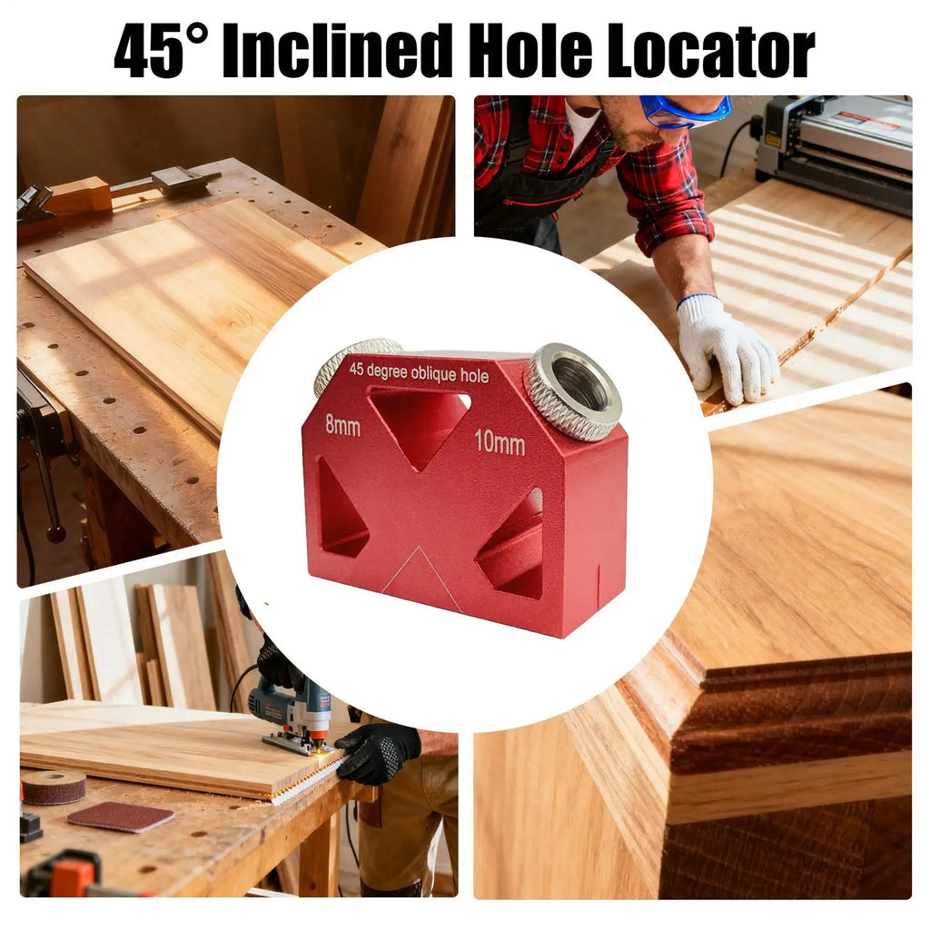 45-Degree Inclined Hole Locator Drilling Jig for Woodworking