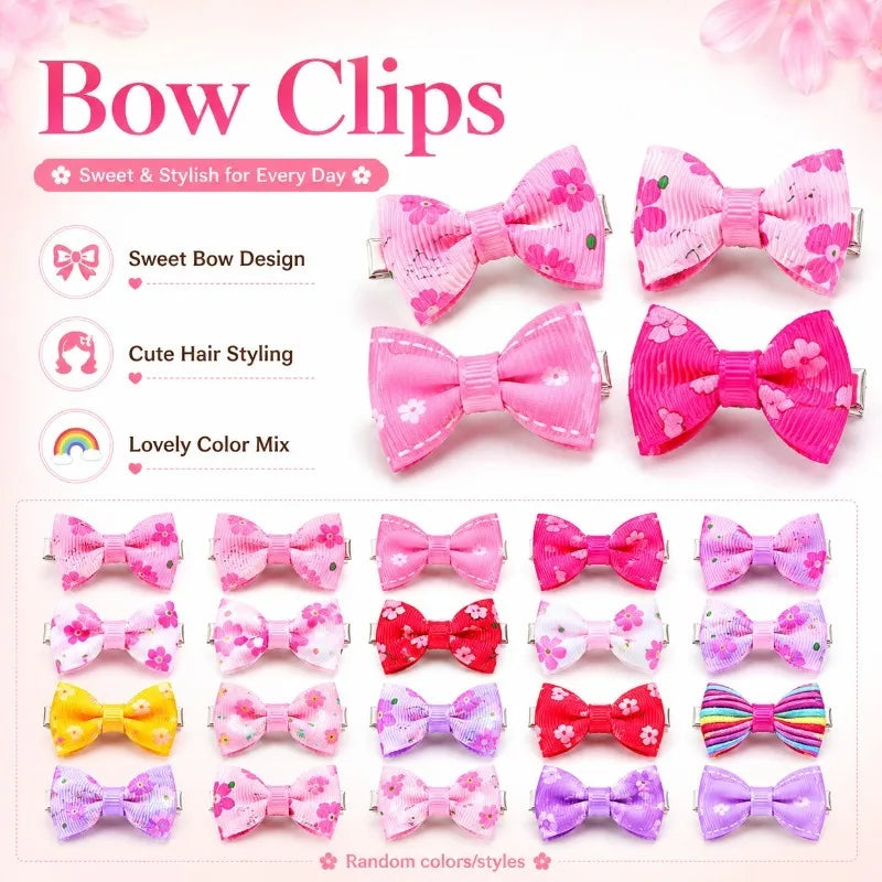 218pcs Flower Hair Accessories Set – Girls Hair Bands & Clips