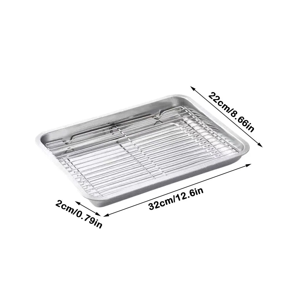 Stainless Steel Baking Pan with Removable Cooling Rack