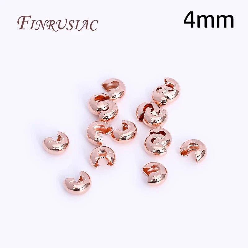 50Pcs 18K Gold Plated Crimp Beads & Covers | DIY Jewelry Findings