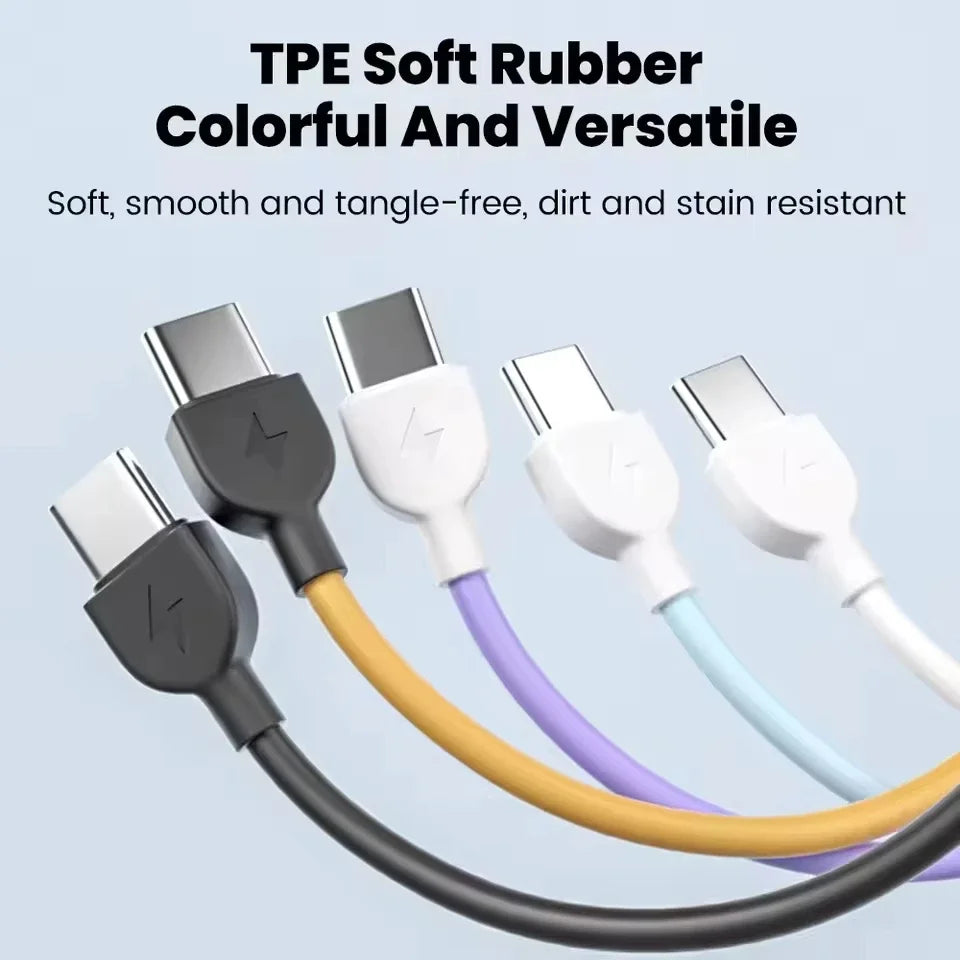 17cm USB-C Keychain Cable – PD 60W Fast Charging, 3A