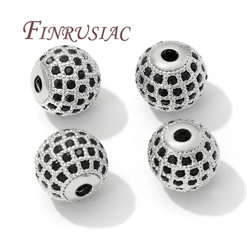 18K Gold Plated Zircon Spacer Beads 6mm 8mm 10mm | DIY Jewelry