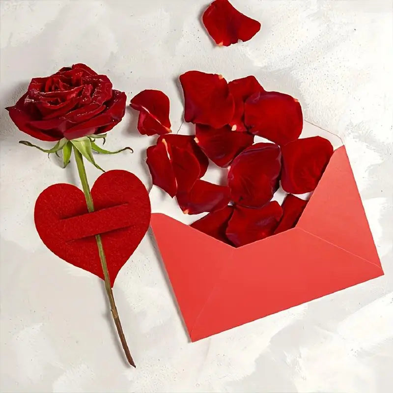 10pcs Heart-Shaped Cutlery Sleeves | Party Table Decoration