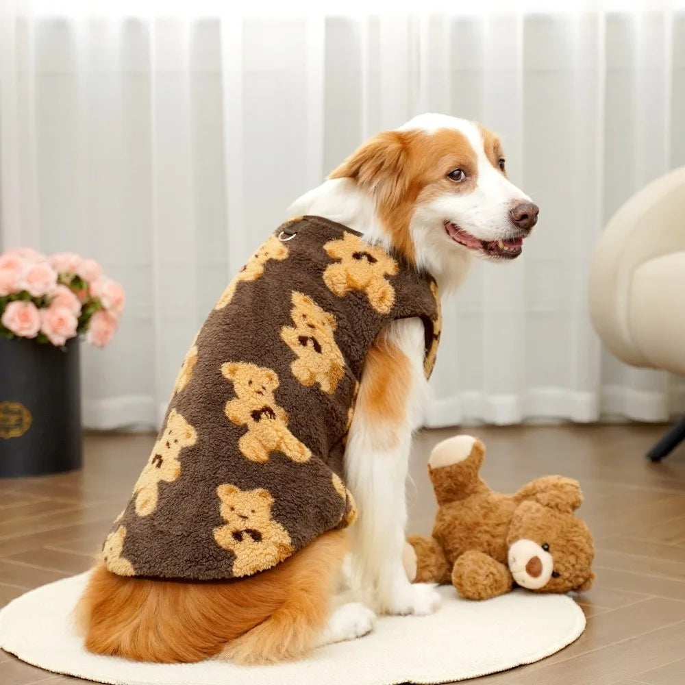 Winter Bear Pattern Dog Sweater Vest XS–9XL | Pet Clothes