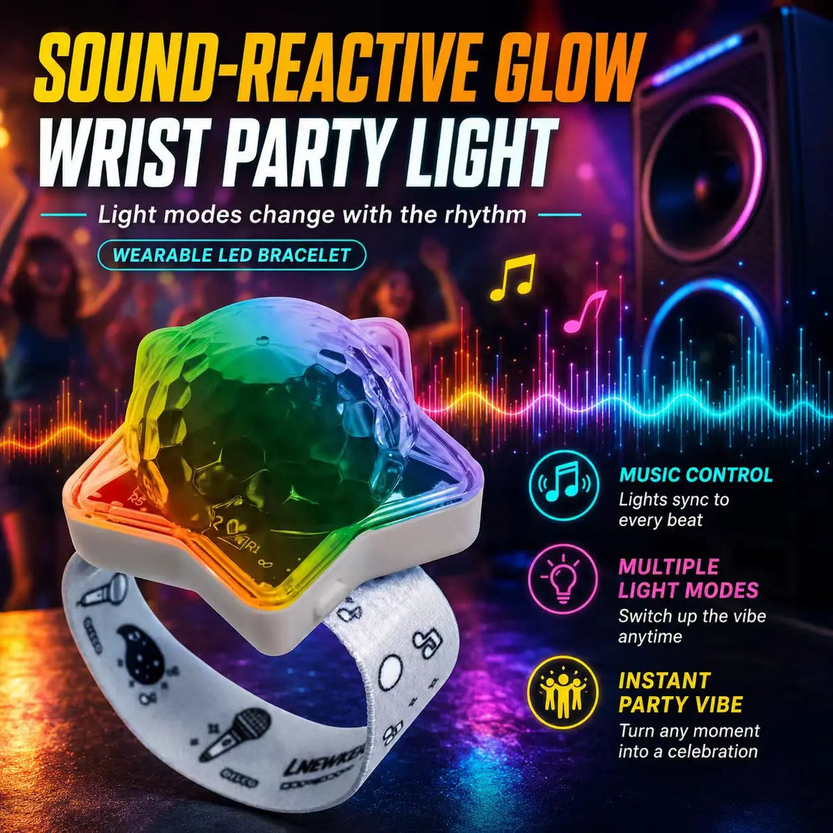 Wrist LED Party Light – RGB Disco Atmosphere Lamp