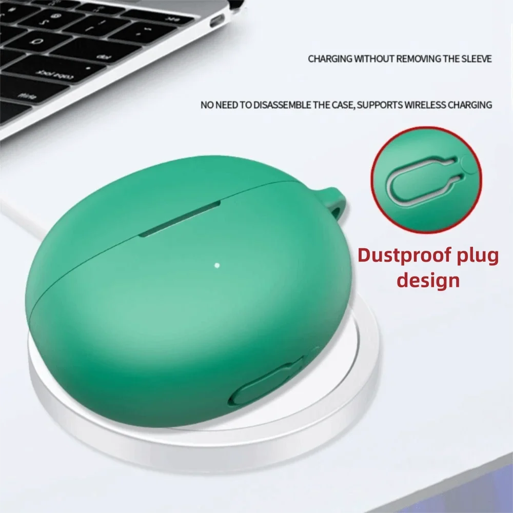 Silicone Case with Carabiner for QCY Crossky C50 Earphones