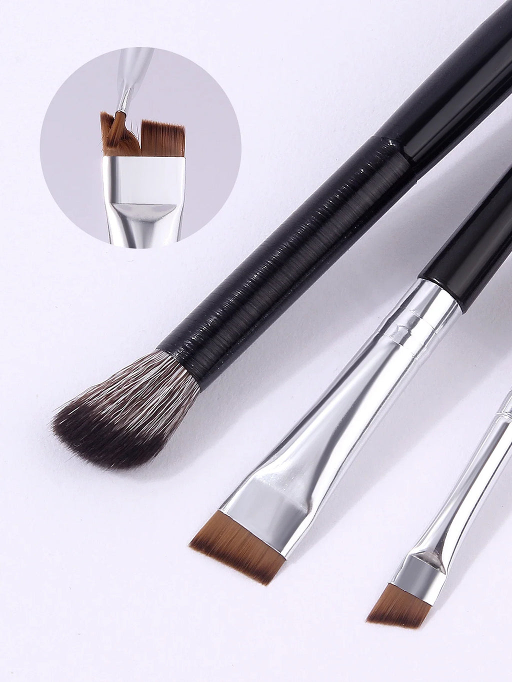 3-Piece Eye Makeup Brush Set – Eyeliner, Brow & Blending