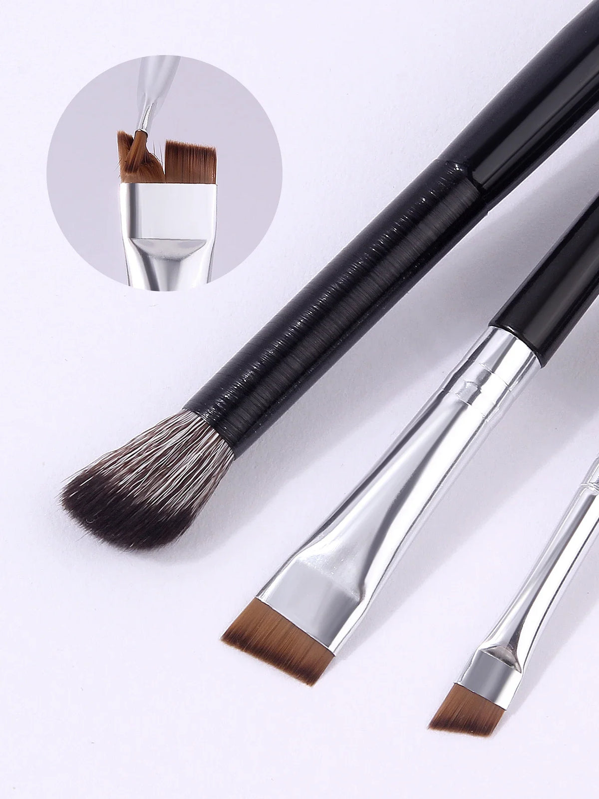 3-Piece Eye Makeup Brush Set – Eyeliner, Brow & Blending