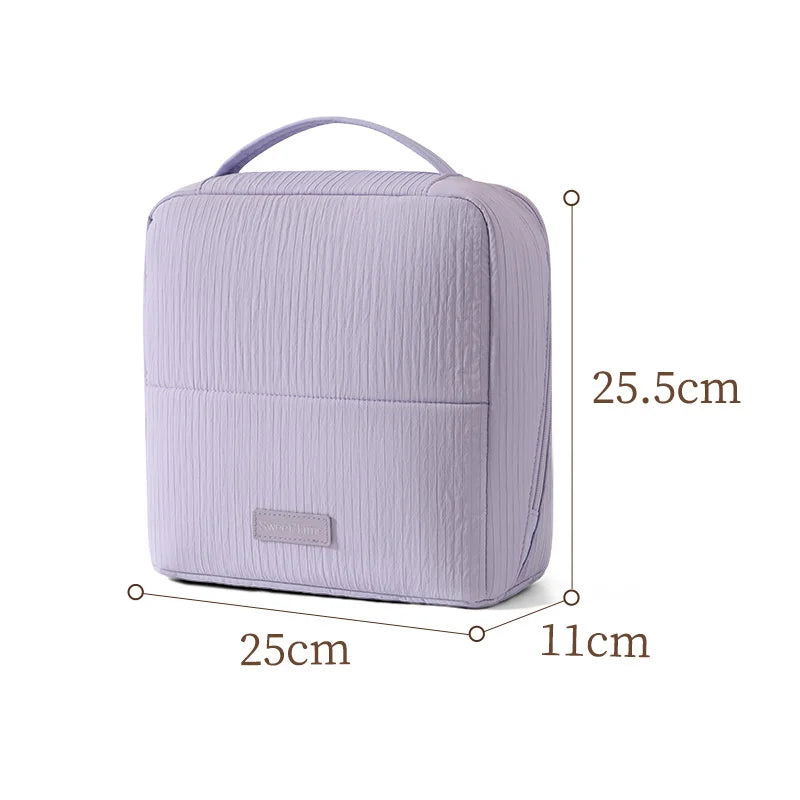 Vertical Makeup Brush Bag & Travel Organizer with Mirror