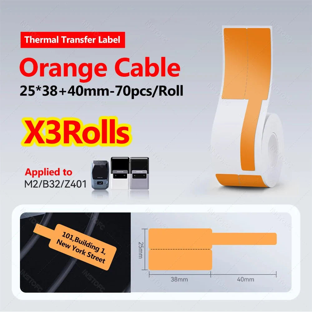Niimbot M2/M3/B32/Z401 Waterproof Cable Wire Label Stickers