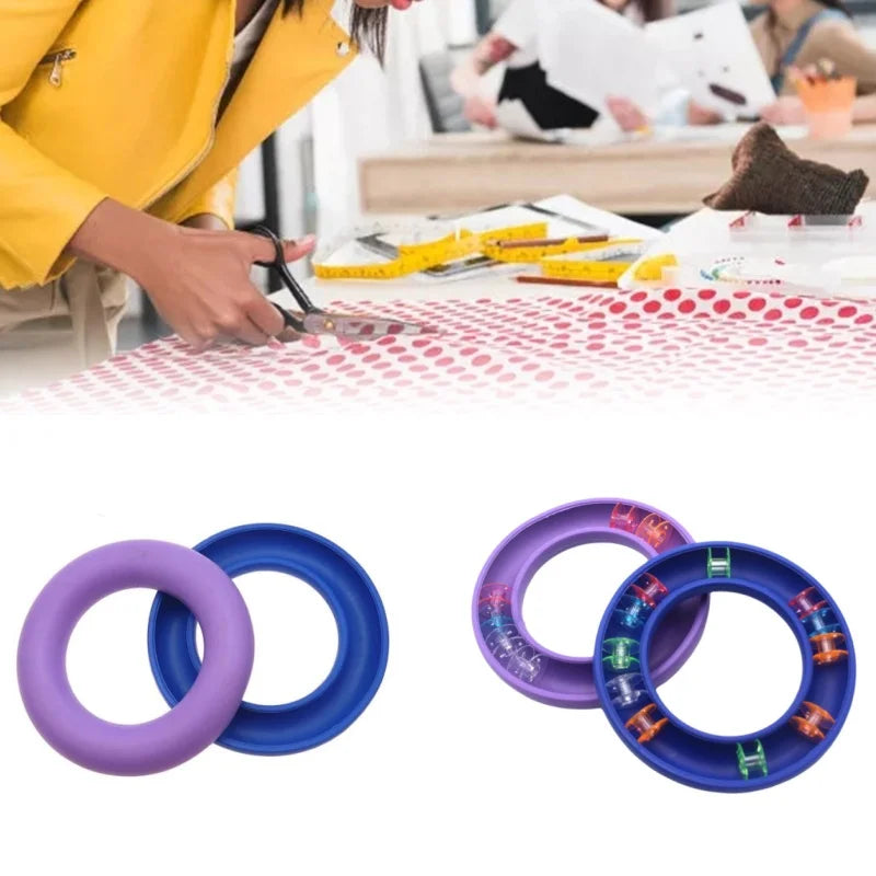 Bobbin Storage Organizer – Non-Slip Rubber Rings for Brother/Singer