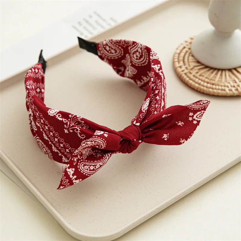 Paisley Knotted Turban Headband – Boho Hair Wrap for Women