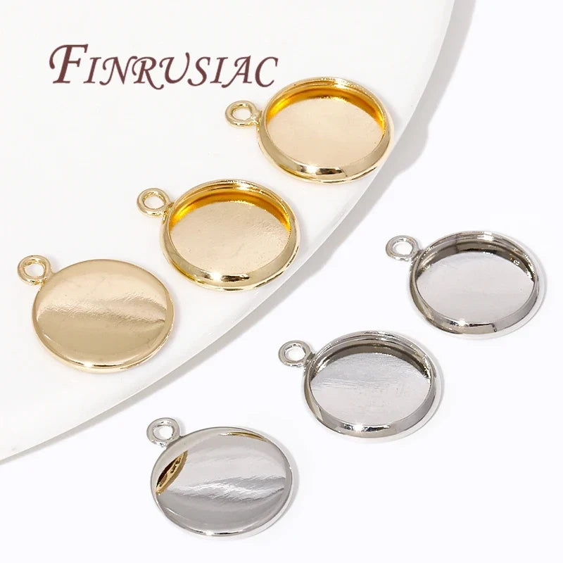 Gold-Plated Cabochon Bezel Blank Trays 6/8/10mm | DIY Jewelry