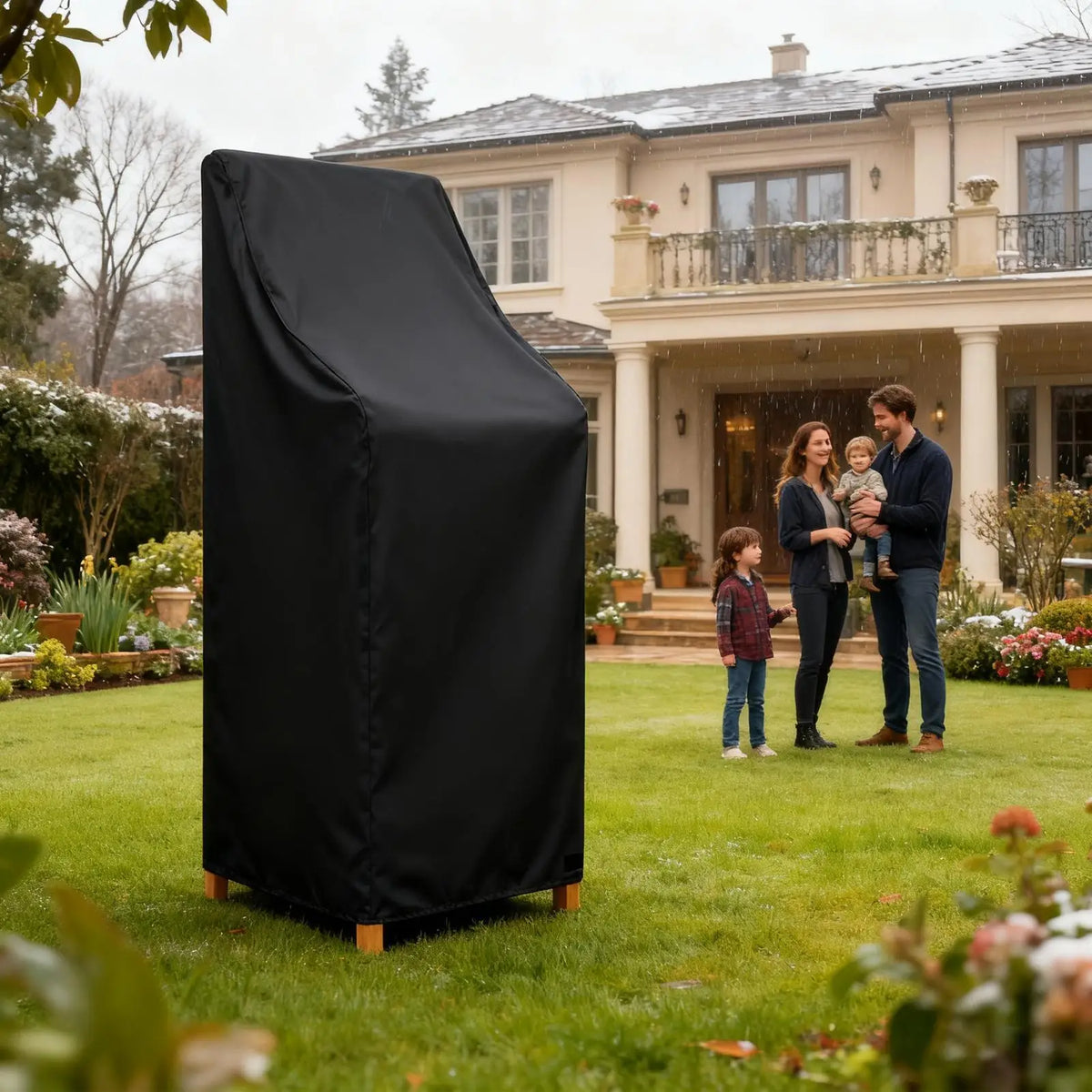 Heavy Duty Waterproof Outdoor Chair Cover with Drawstring
