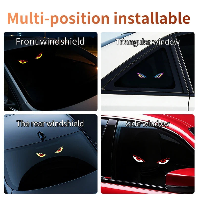 Demon Eye LED Car Atmosphere Light – Solar & USB Rechargeable