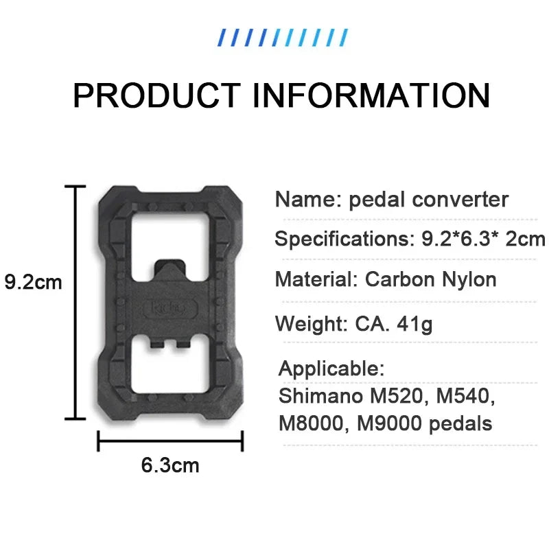 Clipless Pedal Platform Adapter for Shimano SPD Bike Pedals