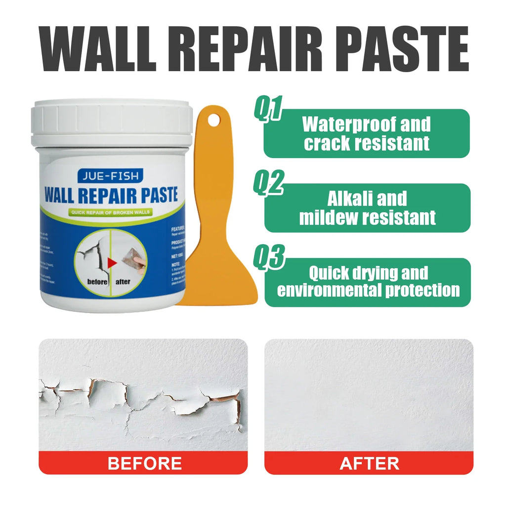 Wall Repair Paste Kit – Quick-Dry Spackle Filler & Scraper 100g