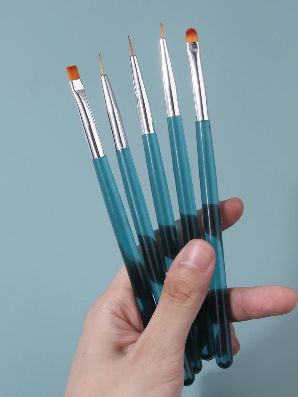 5-Piece Nail Art Brush Set – Painting, Dotting & Liner Tools