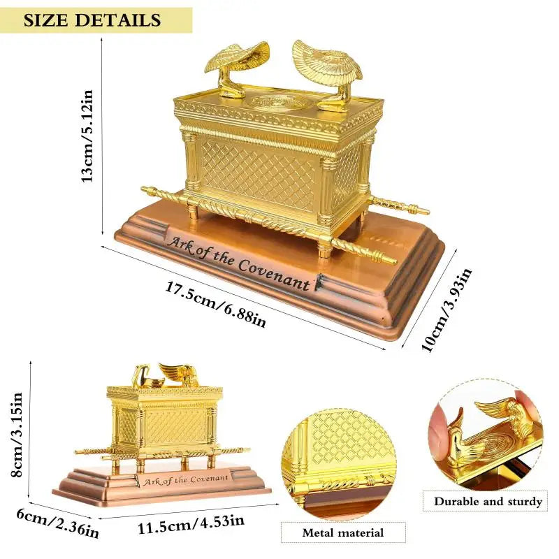 Mini Golden Ark of the Covenant Statue | Religious Home Decor
