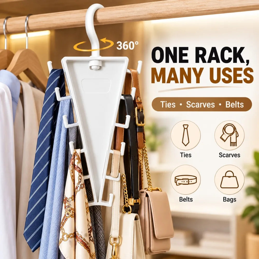 12-Hook Rotatable V-Shape Closet Hanger Organizer