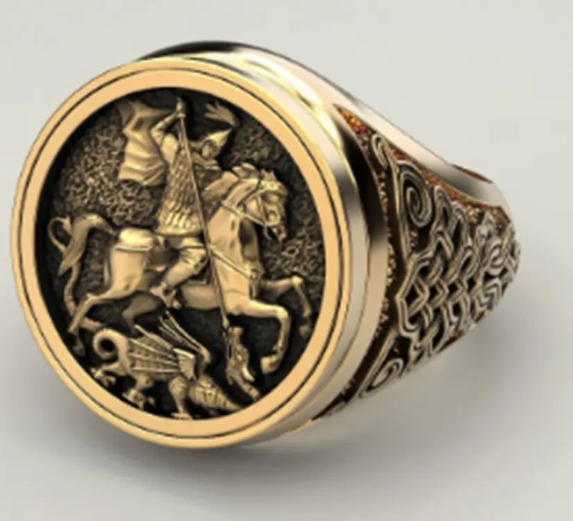 Vintage Zinc Alloy Ring – Snowflake, Rune & Compass Patterns