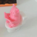 3D Printed Cartoon Pig on Toilet Figurine | Cute Desk Decor