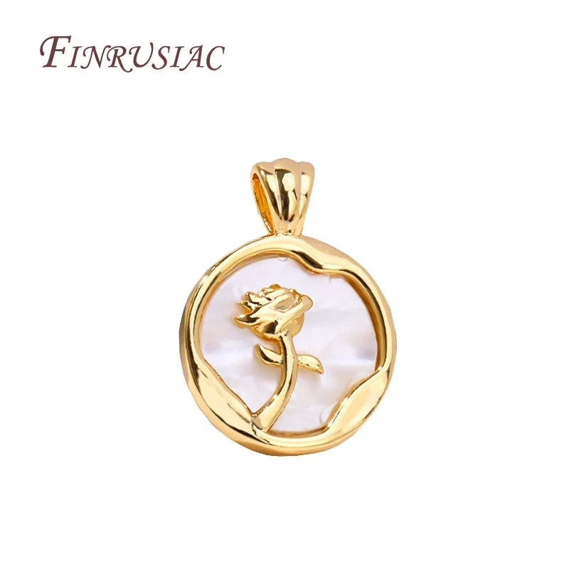18K Gold Plated Rose Pendant Charms | DIY Jewelry Making