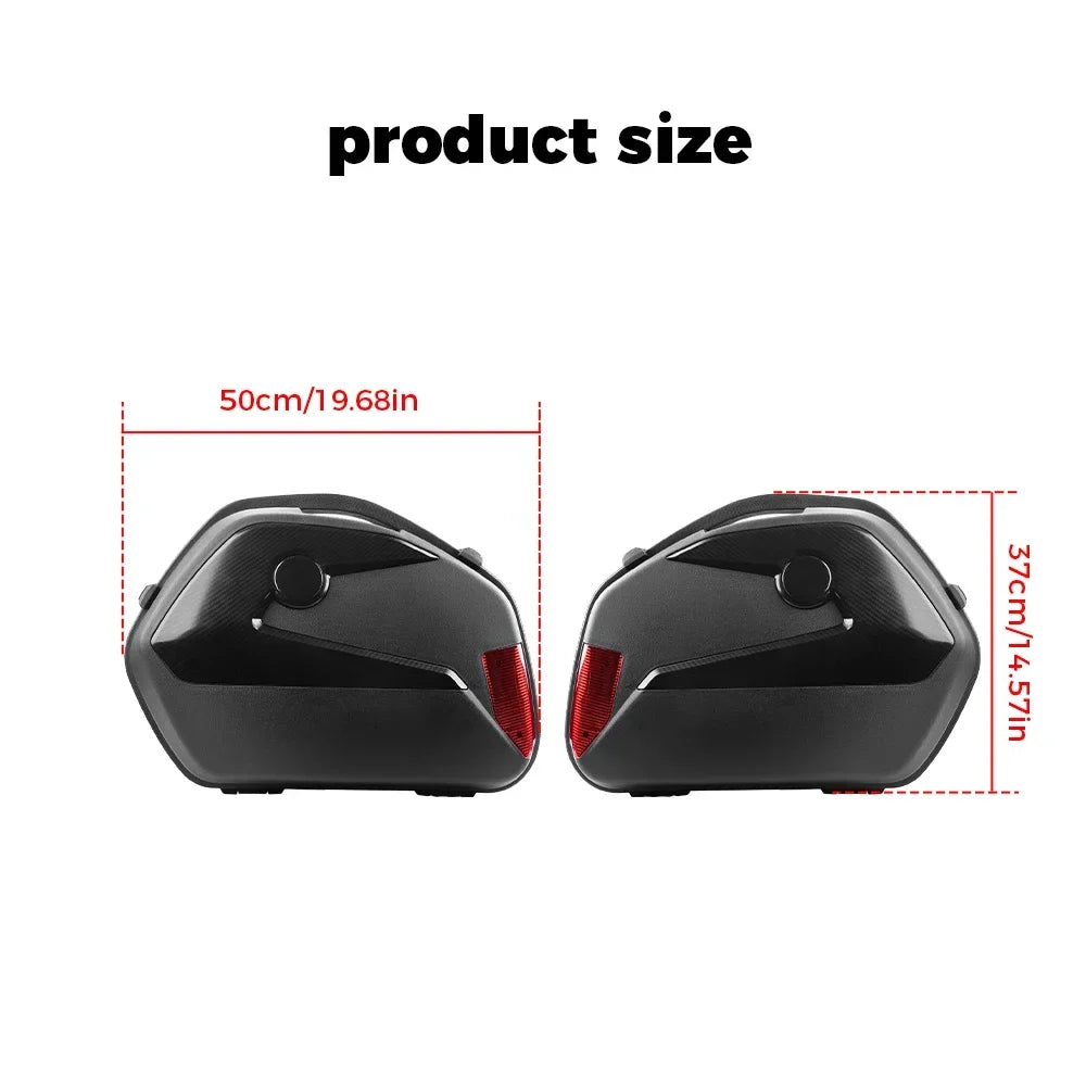 Universal Motorcycle Hard Saddlebags 23L ABS Side Cases Pair