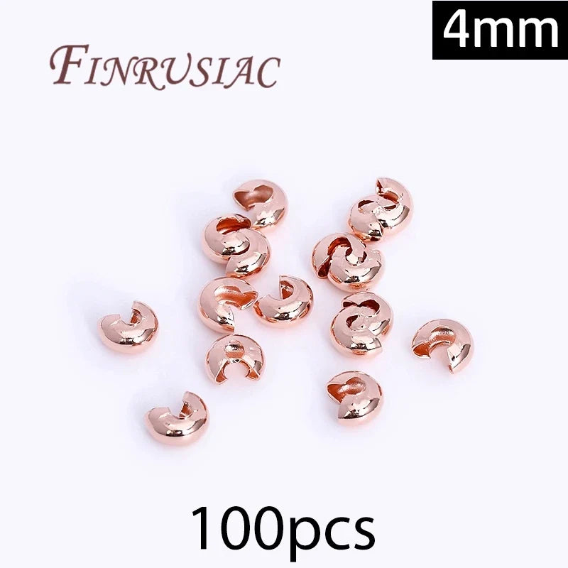 18K Gold Plated Crimp Beads, End Caps & Lobster Clasps