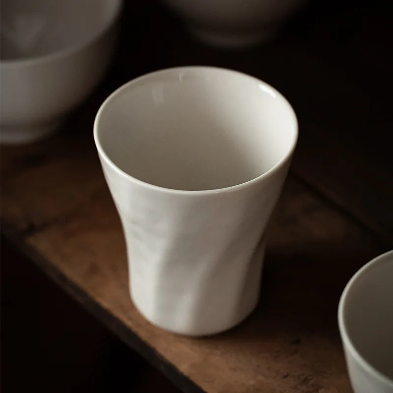 Dehua White Porcelain Coffee Cup 220ml – Ceramic Tea Mug